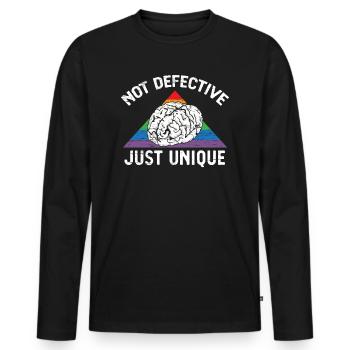 Nicht defekt nur einzigartige Neurodiversität ADHS ASD - Männer Premium Bio Langarmshirt - Schwarz - Vorne - Nico (187cm)