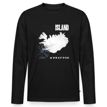 Viking Compass Protection Island Trip - Men's Premium Organic Long Sleeve Shirt - black - Front - Nico (187cm)