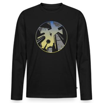 Parkour Parkourist Daredevil Jumper Extreme Sport - Men's Premium Organic Long Sleeve Shirt - black - Front - Nico (187cm)
