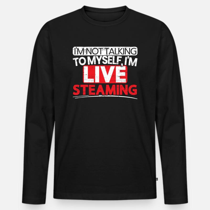 Ich bin Livestreaming Online Streaming Gaming Stream - Männer Premium Bio Langarmshirt - Schwarz