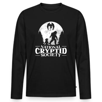 National Cryptid Society UFO Extraterrestrial - Männer Premium Bio Langarmshirt - Schwarz - Vorne - Nico (187cm)