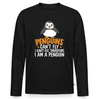 Penguins Can't Fly I Can't Fly I Am A Penguin - Men's Premium Organic Long Sleeve Shirt - black - Front - Nico (187cm)