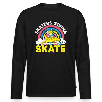 Skaters Gonna Skate Roller Skating Rollerblades - Men's Premium Organic Long Sleeve Shirt - black - Front - Nico (187cm)
