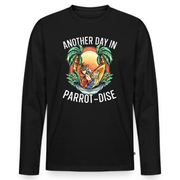Une autre journée dans Parrot-Dise Parrot Talking Bird - T-shirt manches longues Premium bio Homme - noir - Devant - Nico (187cm)