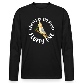 Méfiez-vous du petit moelleux Tiel Cockatiel - T-shirt manches longues Premium bio Homme - noir - Devant - Nico (187cm)