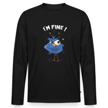 Malchanceux - Je vais bien - T-shirt manches longues Premium bio Homme - noir - Devant - Nico (187cm)