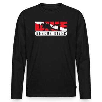Rescue Diver Dive Down Aquaholic Scuba Diving - T-shirt manches longues Premium bio Homme - noir - Devant - Nico (187cm)