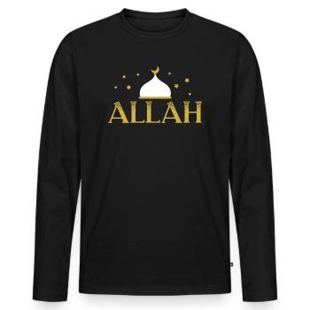 Allah Stolzer muslimischer Islam Koran Moschee Ramadan - Männer Premium Bio Langarmshirt - Schwarz - Vorne - Nico (187cm)