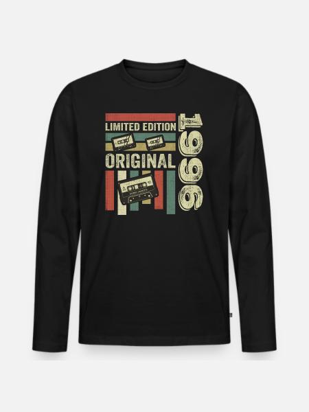 Årgang 1996 - Retro fødselsdagscitat 1996 - Premium økologisk langærmet T-shirt til mænd - sort