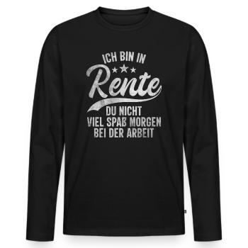 Je suis à la retraite, tu n’es PAS à la retraite, grand-père de travail - T-shirt manches longues Premium bio Homme - noir - Devant - Nico (187cm)