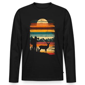 Fotografie Naturfotografie Spiegelreflexkamera - Männer Premium Bio Langarmshirt - Schwarz - Vorne - Nico (187cm)