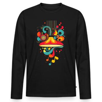 Lamp 70s Music Party - Men's Premium Organic Long Sleeve Shirt - black - Front - Nico (187cm)