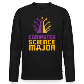 Computer - Männer Premium Bio Langarmshirt - Schwarz - Vorne - Nico (187cm)
