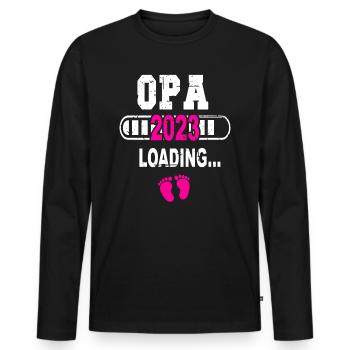 Opa Werdender Opa Schwangerschaft Verkündung - Männer Premium Bio Langarmshirt - Schwarz - Vorne - Nico (187cm)