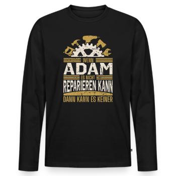 Adam Name Geschenk Geburtstag - Männer Premium Bio Langarmshirt - Schwarz - Vorne - Nico (187cm)