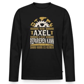 Axel Name Geschenk Geburtstag - Männer Premium Bio Langarmshirt - Schwarz - Vorne - Nico (187cm)