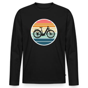 E-Bike Bike Cyclist Gift Bike Cyclist - Men's Premium Organic Long Sleeve Shirt - black - Front - Nico (187cm)