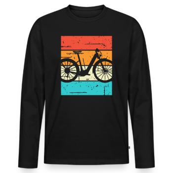E-Bike Bike Cyclist Gift Bike Cyclist - Men's Premium Organic Long Sleeve Shirt - black - Front - Nico (187cm)