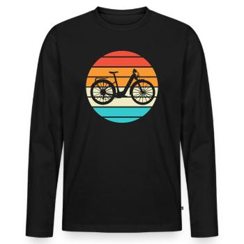 E-Bike Bike Cyclist Gift Bike Cyclist - Men's Premium Organic Long Sleeve Shirt - black - Front - Nico (187cm)