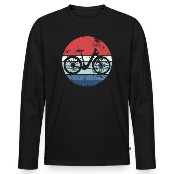 E-Bike Bike Cyclist Gift Bike Cyclist - Men's Premium Organic Long Sleeve Shirt - black - Front - Nico (187cm)