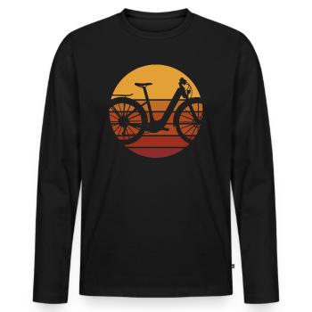 E-Bike Bike Cyclist Gift Bike Cyclist - Men's Premium Organic Long Sleeve Shirt - black - Front - Nico (187cm)