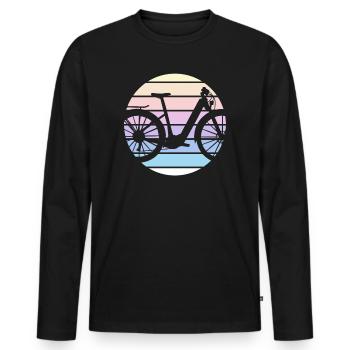 E-Bike Bike Cyclist Gift Bike Cyclist - Men's Premium Organic Long Sleeve Shirt - black - Front - Nico (187cm)