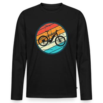 E-Bike Bike Cyclist Gift Bike Cyclist - Men's Premium Organic Long Sleeve Shirt - black - Front - Nico (187cm)