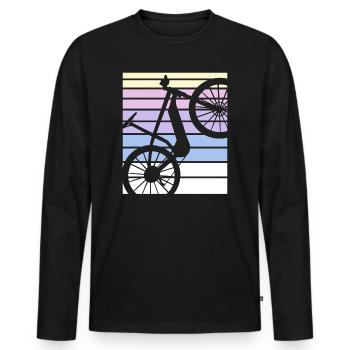 E-Bike Bike Cyclist Gift Bike Cyclist - Men's Premium Organic Long Sleeve Shirt - black - Front - Nico (187cm)