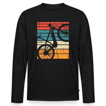 E-Bike Bike Cyclist Gift Bike Cyclist - Men's Premium Organic Long Sleeve Shirt - black - Front - Nico (187cm)