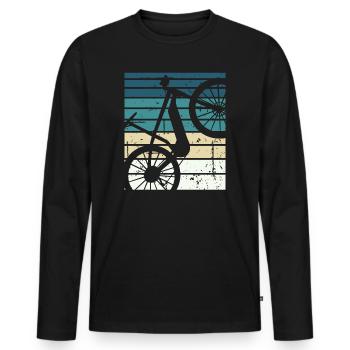 E-Bike Bike Cyclist Gift Bike Cyclist - Men's Premium Organic Long Sleeve Shirt - black - Front - Nico (187cm)