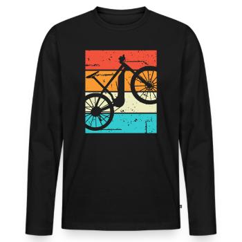 E-Bike Bike Cyclist Gift Bike Cyclist - Men's Premium Organic Long Sleeve Shirt - black - Front - Nico (187cm)