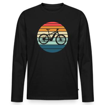 E-Bike Bike Cyclist Gift Bike Cyclist - Men's Premium Organic Long Sleeve Shirt - black - Front - Nico (187cm)