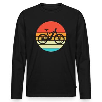 E-Bike Bike Cyclist Gift Bike Cyclist - Men's Premium Organic Long Sleeve Shirt - black - Front - Nico (187cm)
