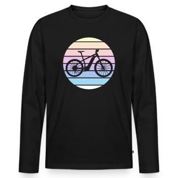 E-Bike Bike Cyclist Gift Bike Cyclist - Men's Premium Organic Long Sleeve Shirt - black - Front - Nico (187cm)