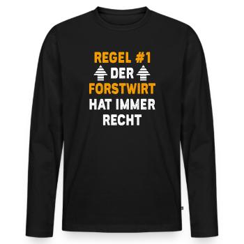 Forstwirt Geschenk Geburtstag Spruch - Männer Premium Bio Langarmshirt - Schwarz - Vorne - Nico (187cm)