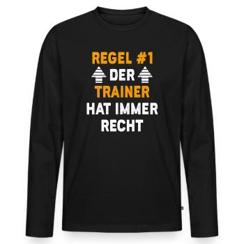 Trainer Geschenk Geburtstag Spruch - Männer Premium Bio Langarmshirt - Schwarz - Vorne - Nico (187cm)