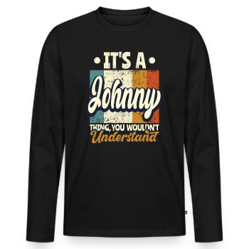 Name Johnny Geschenk Geburtstag Spruch - Männer Premium Bio Langarmshirt - Schwarz - Vorne - Nico (187cm)