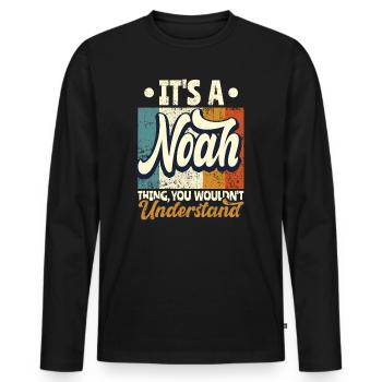 Name Noah Geschenk Geburtstag Spruch - Männer Premium Bio Langarmshirt - Schwarz - Vorne - Nico (187cm)