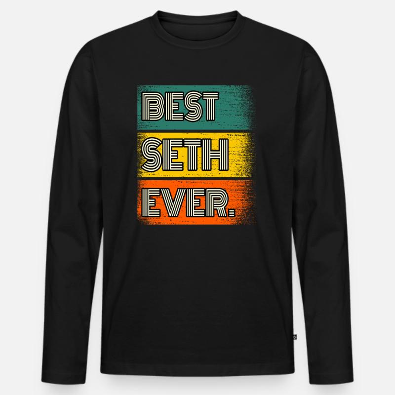 Seth Name Geschenk Spruch Lustig - Männer Premium Bio Langarmshirt - Schwarz