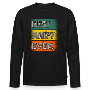 Andy Name Gift Quote Funny - Men's Premium Organic Long Sleeve Shirt - black - Front - Nico (187cm)