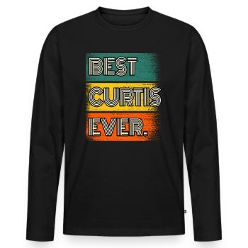 Curtis Name Gift Saying Funny - Men's Premium Organic Long Sleeve Shirt - black - Front - Nico (187cm)