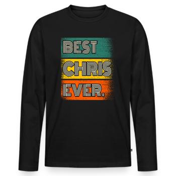 Chris Name Geschenk Spruch Lustig - Männer Premium Bio Langarmshirt - Schwarz - Vorne - Nico (187cm)
