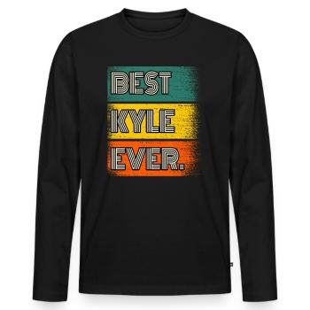 Kyle Name Gift Quote Funny - Men's Premium Organic Long Sleeve Shirt - black - Front - Nico (187cm)