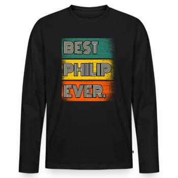 Philip Name Geschenk Spruch Lustig - Männer Premium Bio Langarmshirt - Schwarz - Vorne - Nico (187cm)