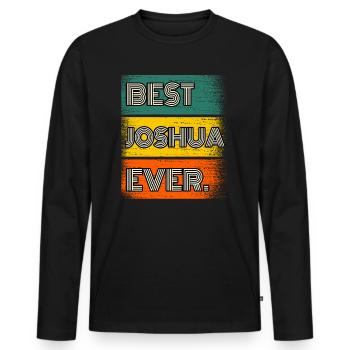 Joshua Name Gift Quote Funny - Men's Premium Organic Long Sleeve Shirt - black - Front - Nico (187cm)