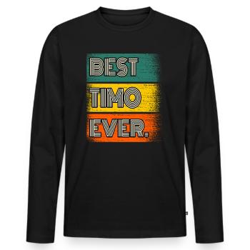 Timo Name Gift Quote Funny - Men's Premium Organic Long Sleeve Shirt - black - Front - Nico (187cm)