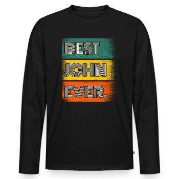John Name Geschenk Spruch Lustig - Männer Premium Bio Langarmshirt - Schwarz - Vorne - Nico (187cm)