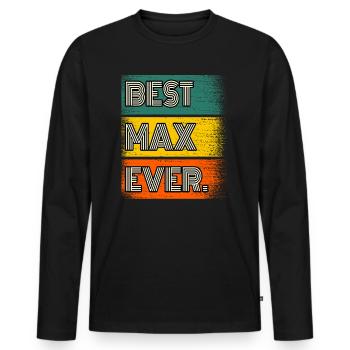 Max Name Geschenk Spruch Lustig - Männer Premium Bio Langarmshirt - Schwarz - Vorne - Nico (187cm)