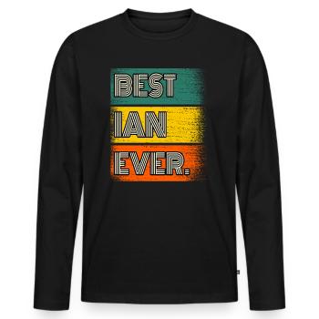 Ian Name Gift Quote Funny - Men's Premium Organic Long Sleeve Shirt - black - Front - Nico (187cm)