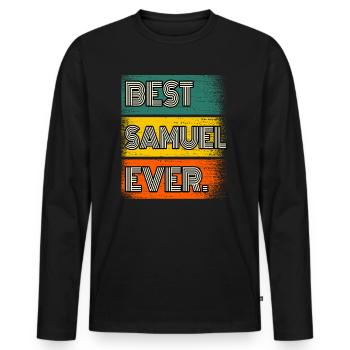 Samuel Nom Cadeau Citation Drôle - T-shirt manches longues Premium bio Homme - noir - Devant - Nico (187cm)